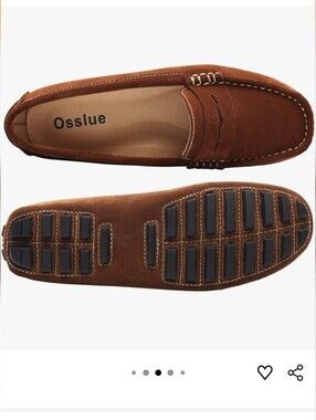 Osslue Women´s brown Suede Leather Loafers Slip On  Flats Shoes Sz 9 Moccasins